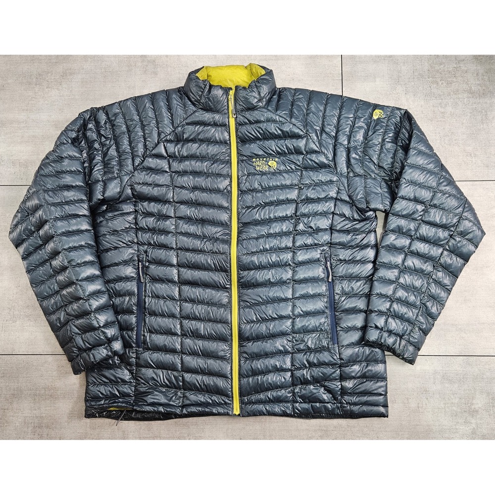 Mountain Hardwear Ghost Whisperer Down Jacket Mens XXL Green Yellow 800 Fill